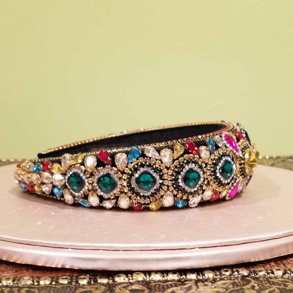 Multicolor Rhinestone Handmade Headband - Picture 2 of 6